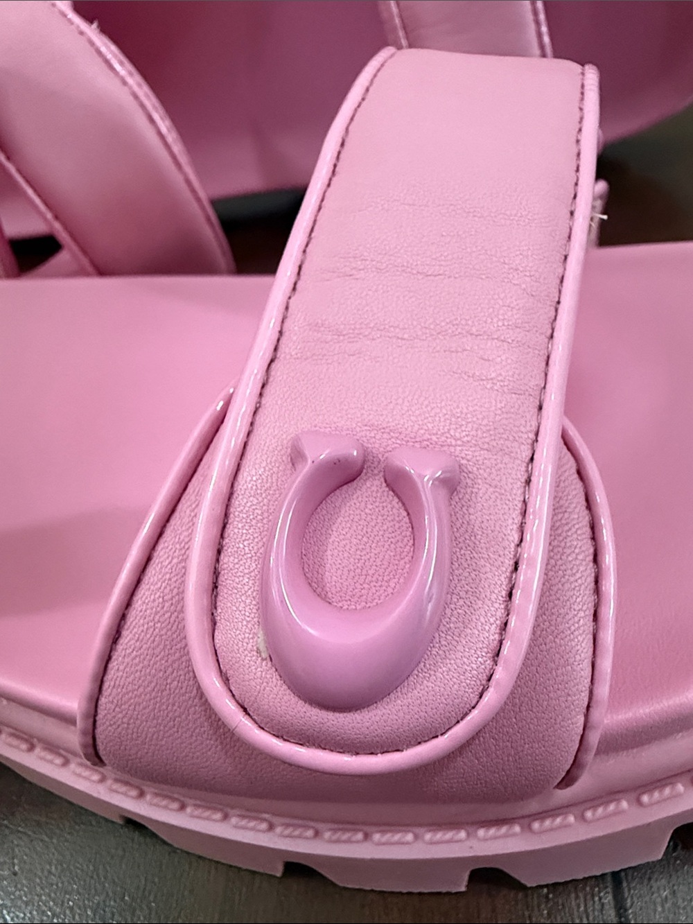 Coach Pink Adjustable Strap Women's Sandals - Picture 6 of 7